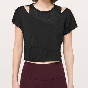 Lululemon No Inhibitions Tee in size 10 in Black